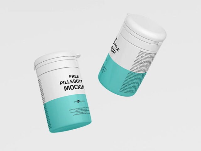 Floating Pill Bottle Mockup