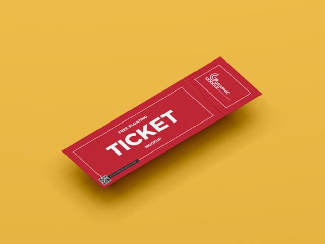 Floating Ticket Mockup