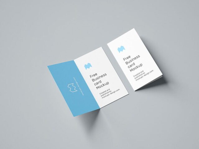 Folded Business Card Mockups