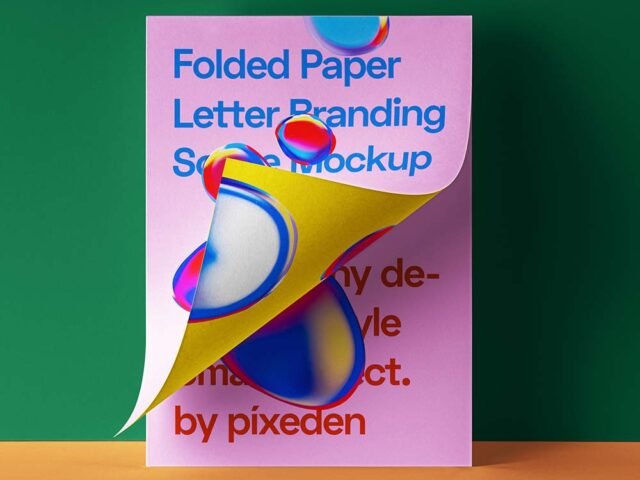 Folded Letter Paper Mockup