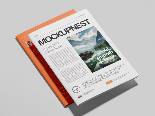 Folded Newspaper Mockup