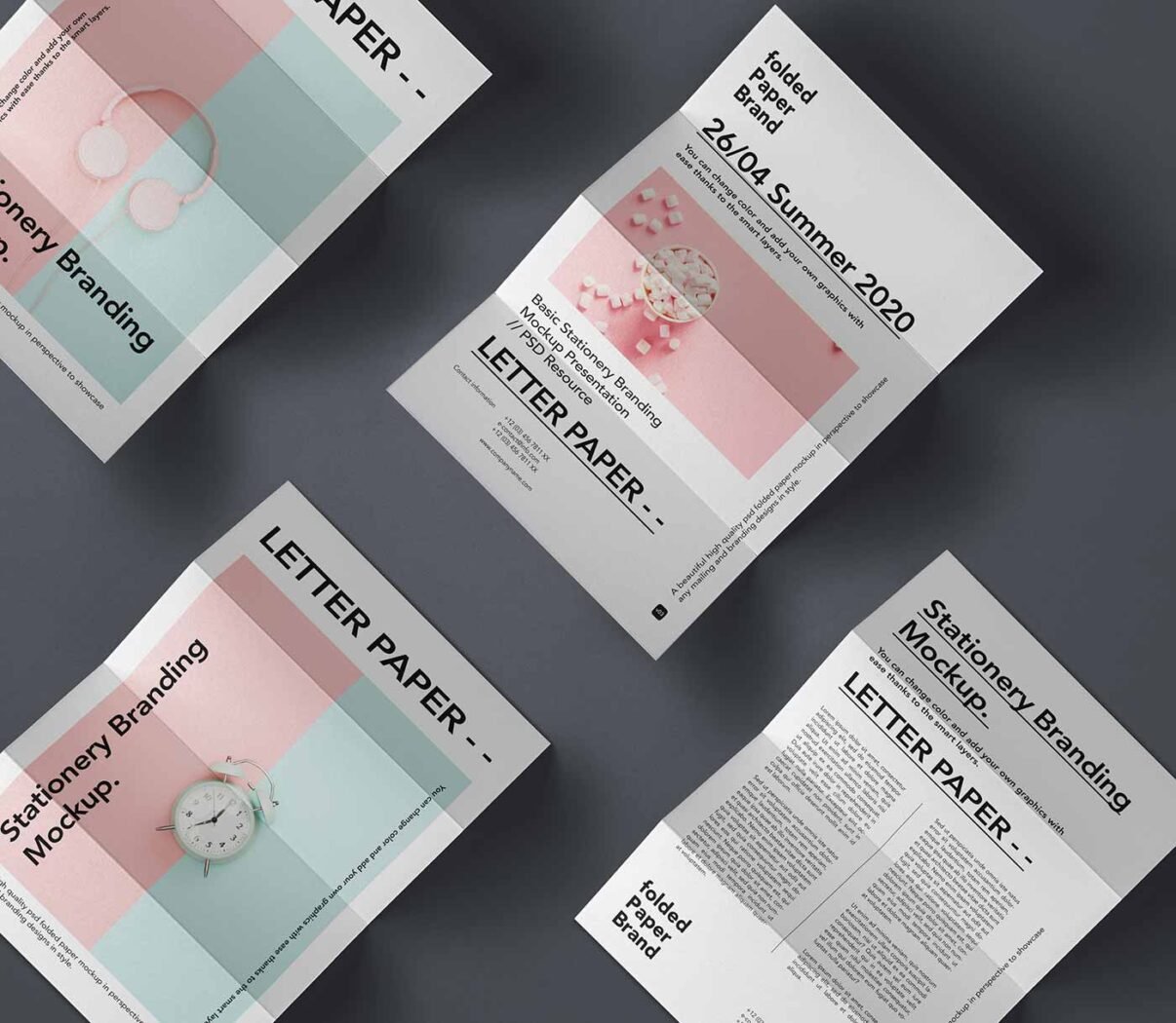 Folded Paper Letter Mockup