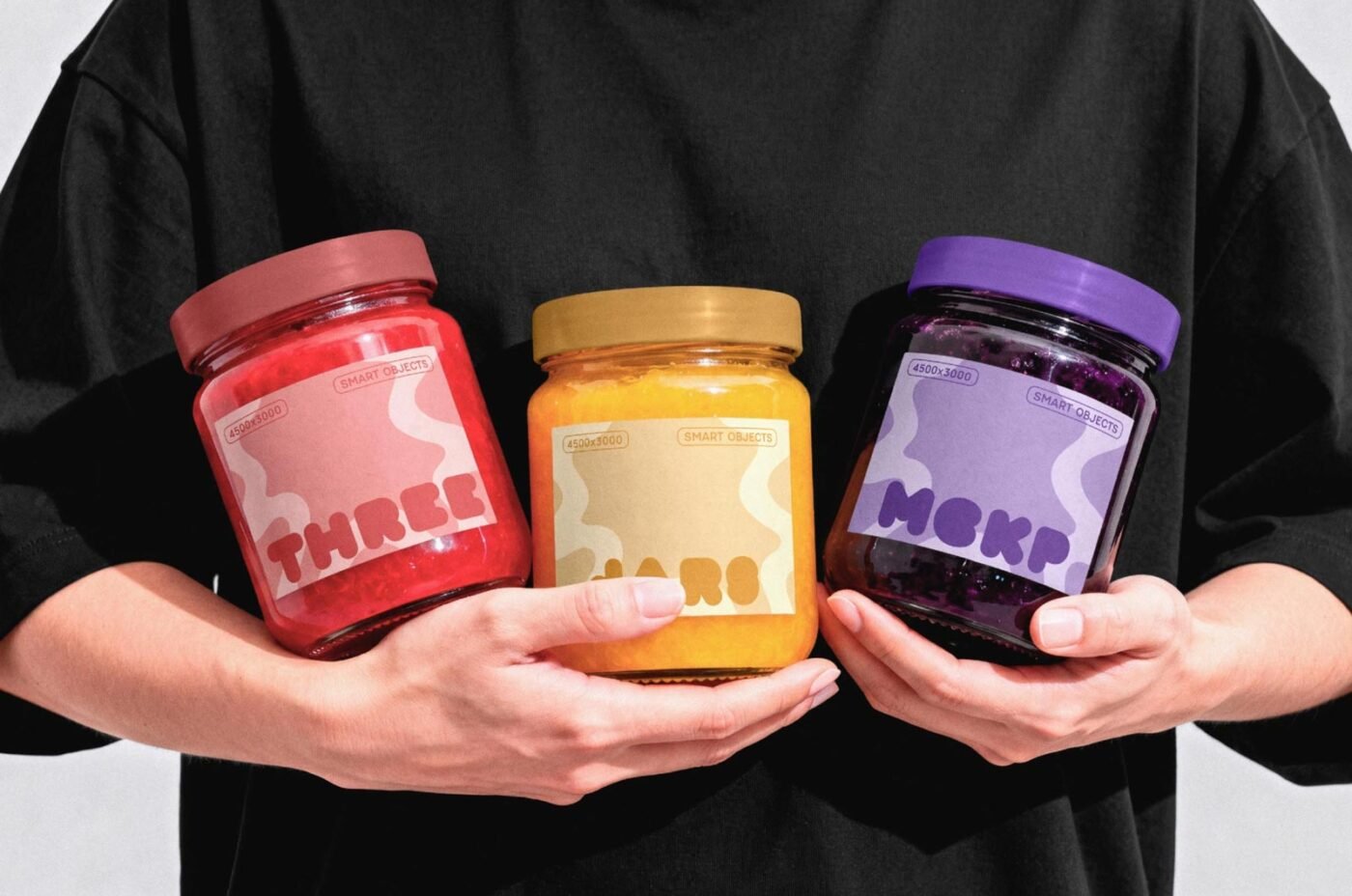 Food Glass Jars Mockup