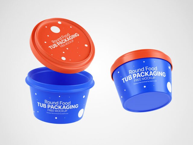 Food Round Tub Packaging Mockup