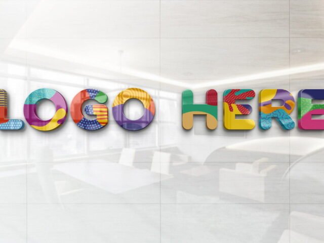 Glossy Wall Logo Mockup