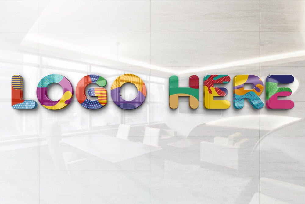 Glossy Wall Logo Mockup