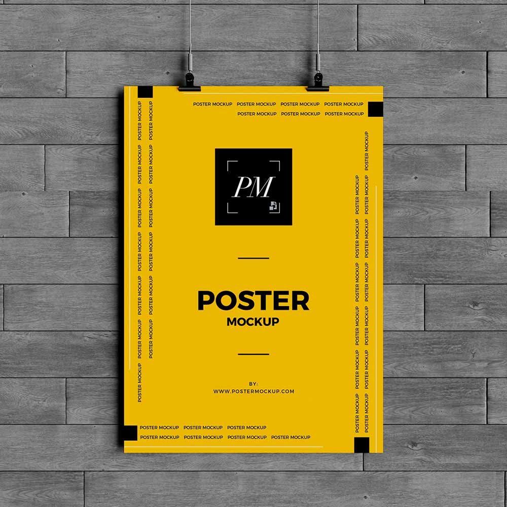 Hanging Wall Poster Mockup