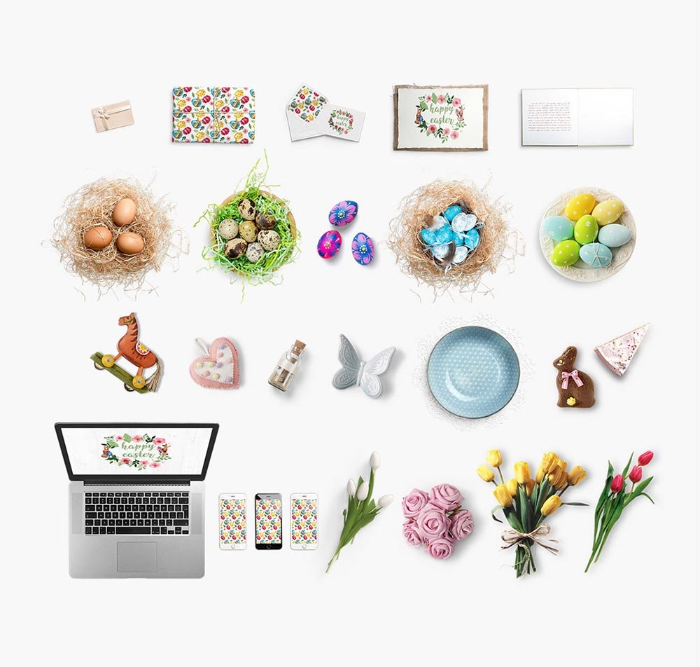Happy Easter Mockup Set