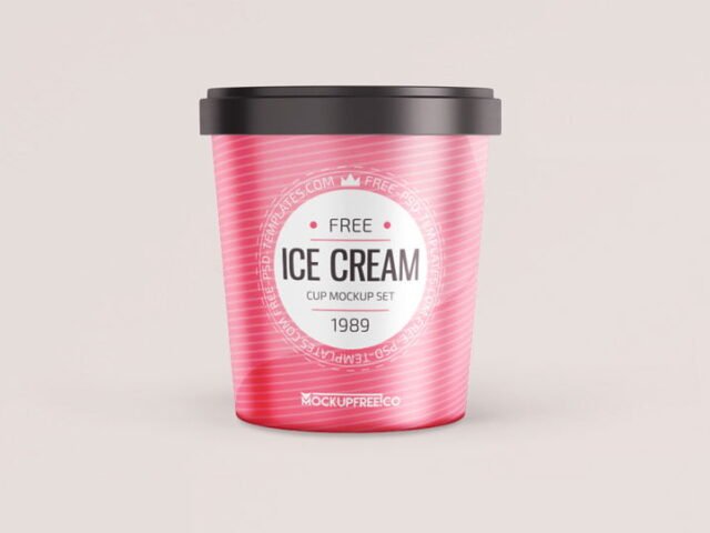 Ice Cream Round Box Mockup