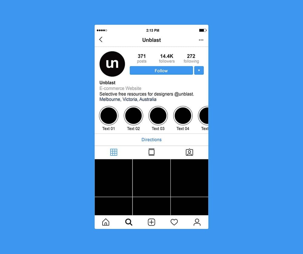 Instagram Profile Page Mockup