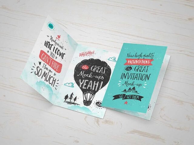 Invitation Greeting Cards Mockup