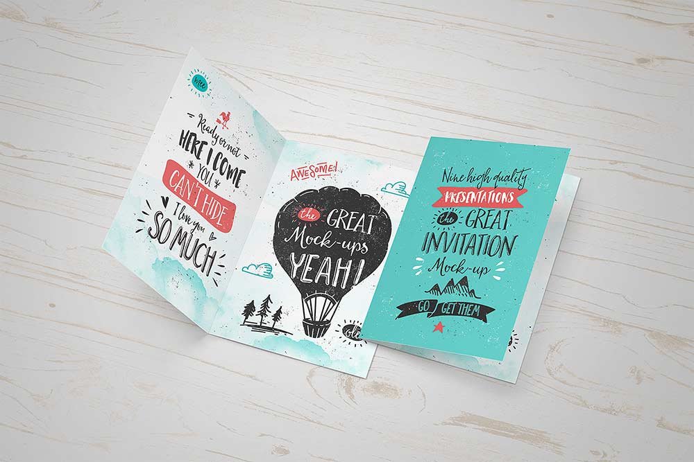 Invitation Greeting Cards Mockup