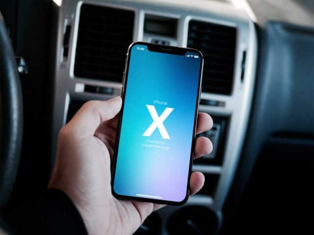 iPhone X in Car Mockup