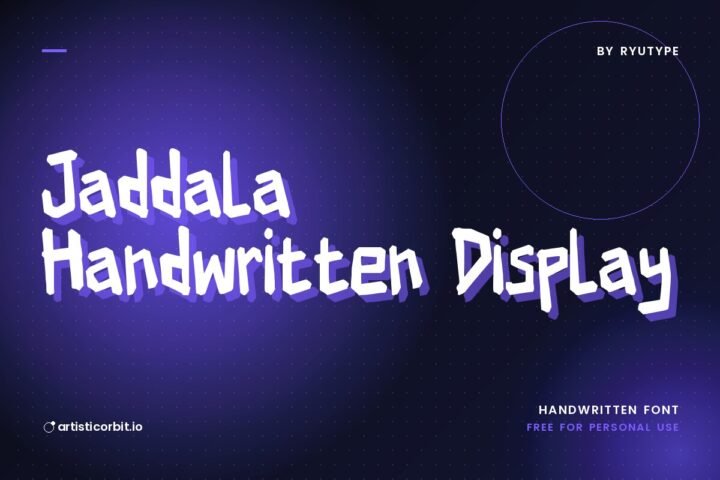 Jaddala Handwritten Display font preview