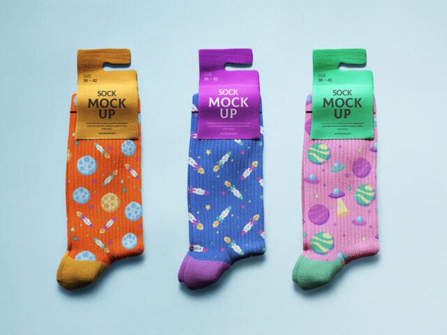 Label Socks Mockup PSD