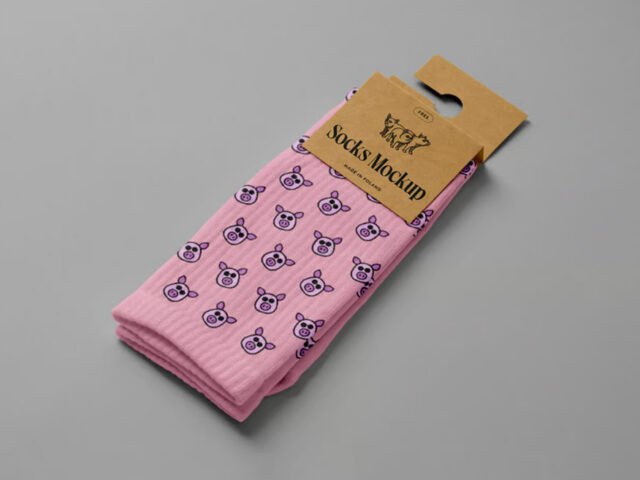 Label Tag Socks Mockup