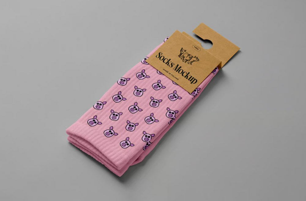 Label Tag Socks Mockup