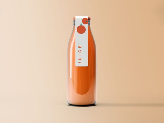 Labeled Juice Bottle Mockup