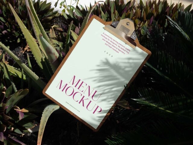 Laying Menu Mockup
