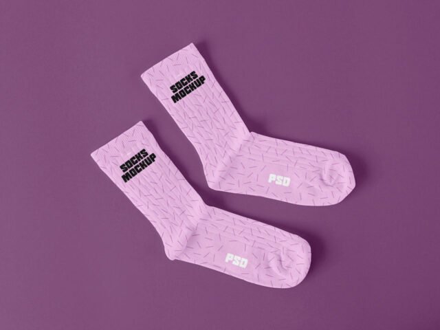 Laying Pair Socks Mockup