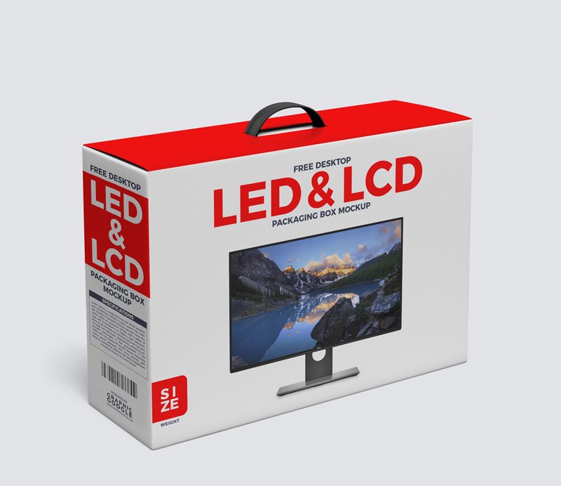 LCD & LED Box Packaging Mockup