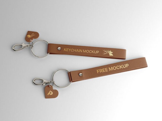 Leather Keychain Mockup PSD
