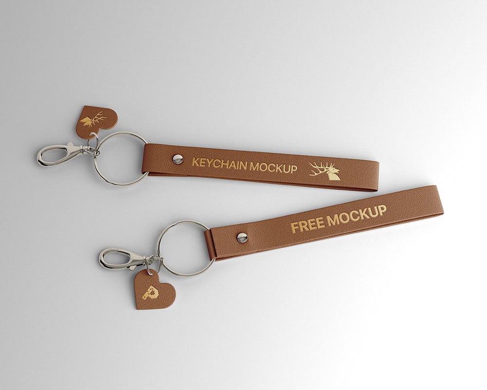 Leather Keychain Mockup PSD