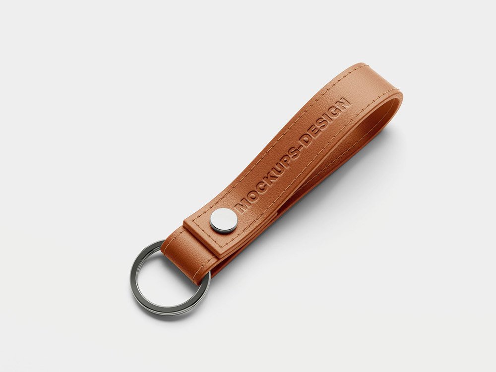 Leather Keychains Mockup