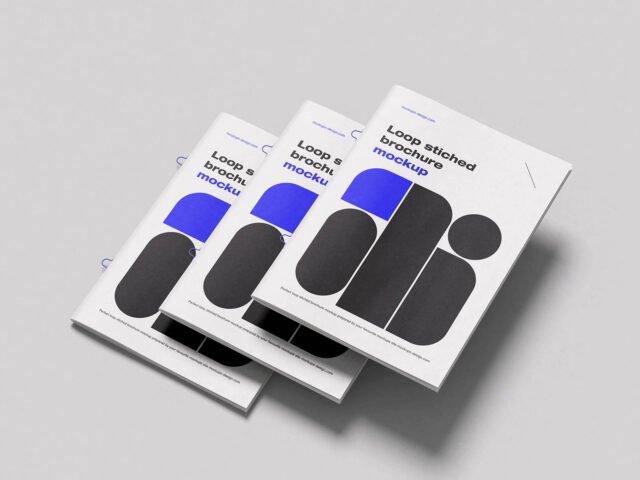 Loop Stitched Brochure Mockup