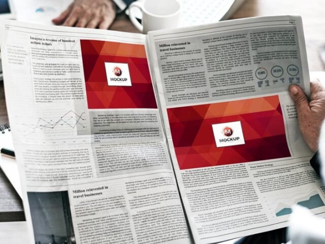 Man Reading Newspaper Mockup