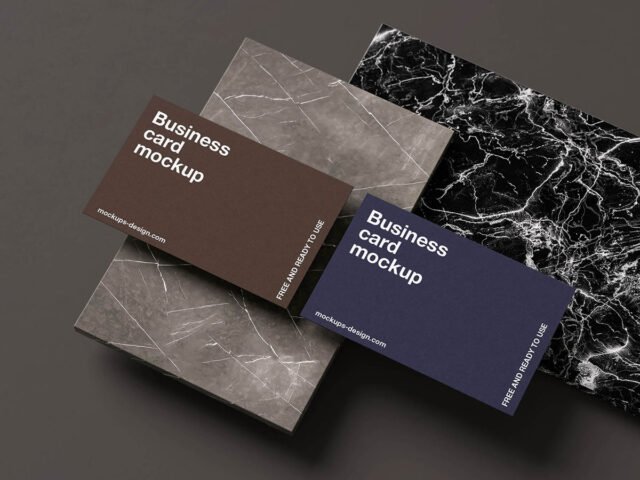 Marble Business Card Mockup PSD
