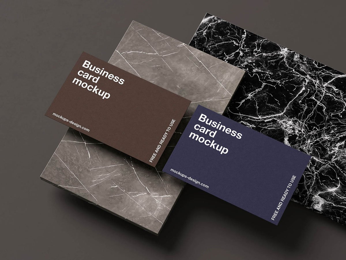 Marble Business Card Mockup PSD