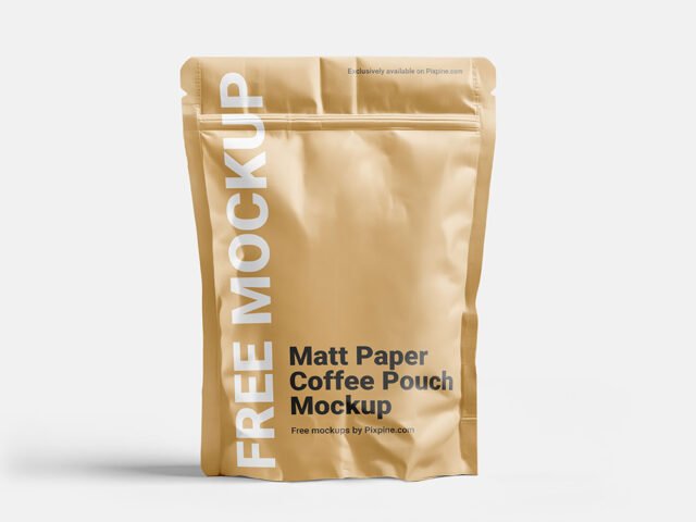 Matt Paper Coffee Pouch Mockup