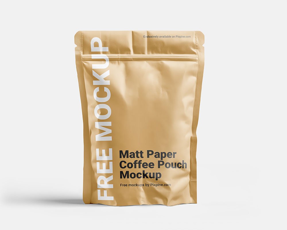 Matt Paper Coffee Pouch Mockup