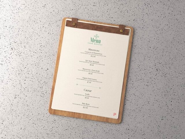 Menu Card Mockup