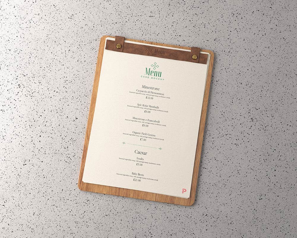 Menu Card Mockup