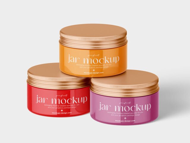 Metallic Lid Cosmetic Jar Mockup