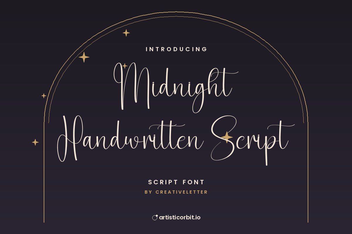 Midnight Handwritten Script font preview
