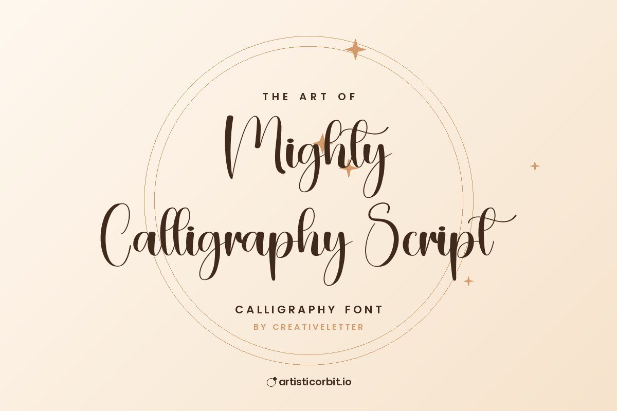 Mighty Calligraphy Script font preview