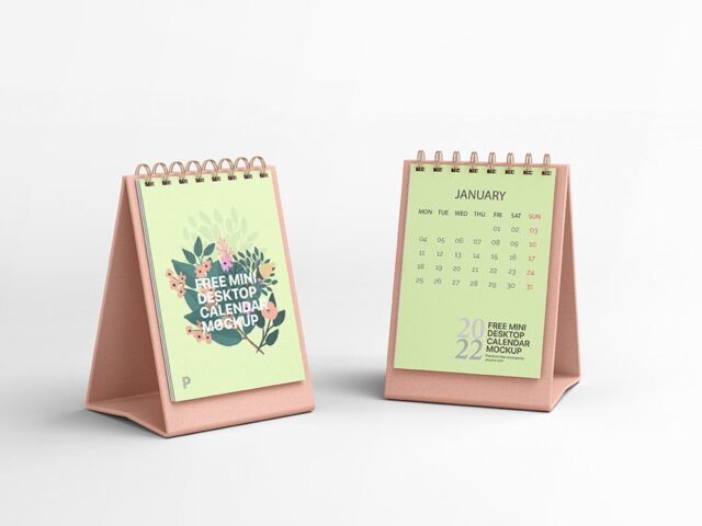 Mini Desktop Calendar Mockup