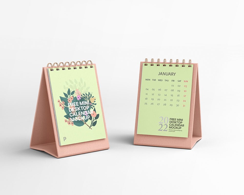 Mini Desktop Calendar Mockup