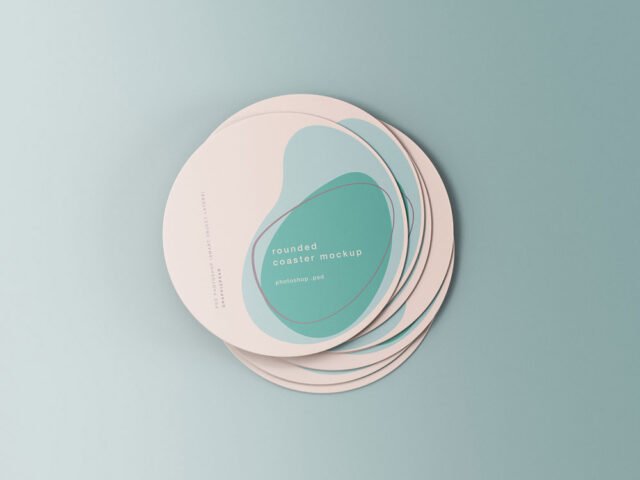 Minimal Rounded Coaster Mockup