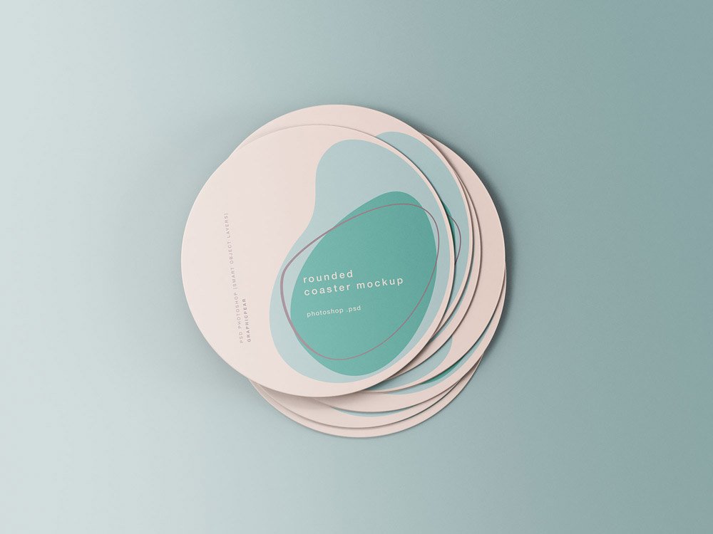 Minimal Rounded Coaster Mockup