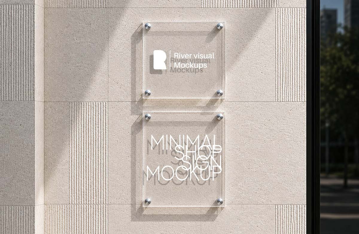 Minimal Shop Sign Mockup