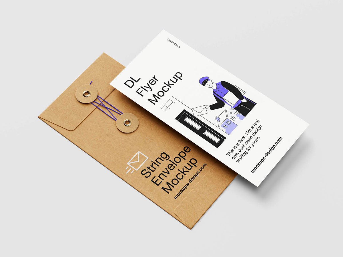 Minimal String Envelope Mockup
