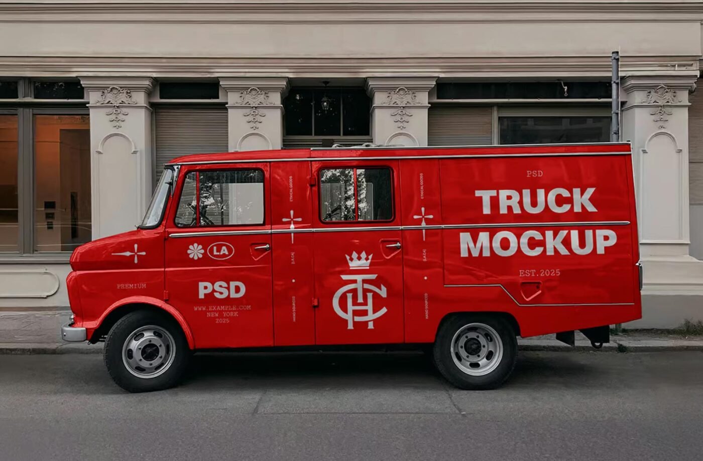 Modern Building Truck Mockup