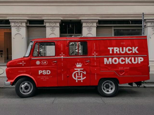 Modern Building Truck Mockup