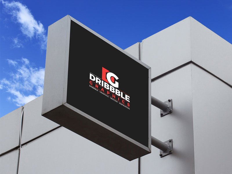 Modern Square Signboard Mockup