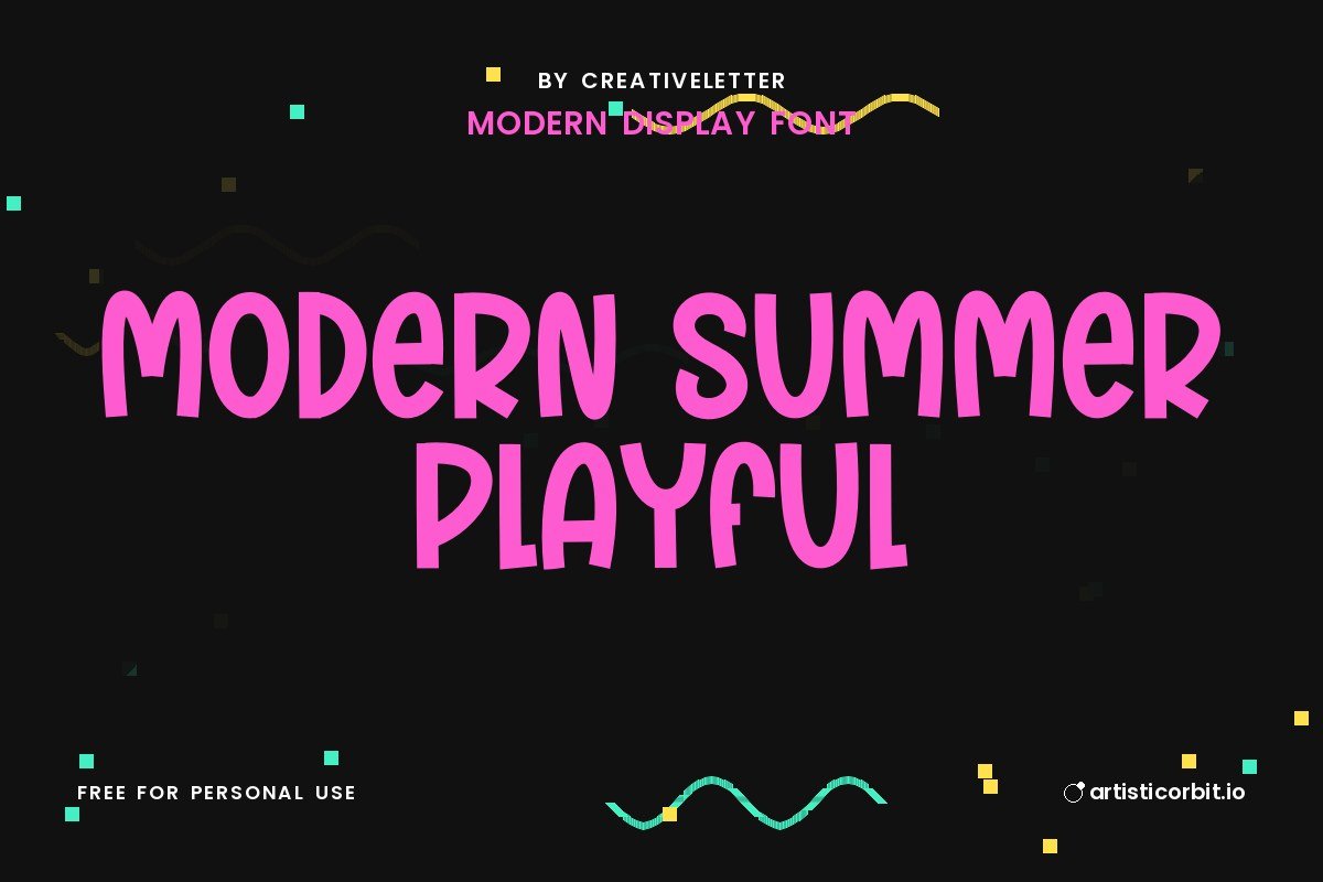 Modern Summer Playful font preview