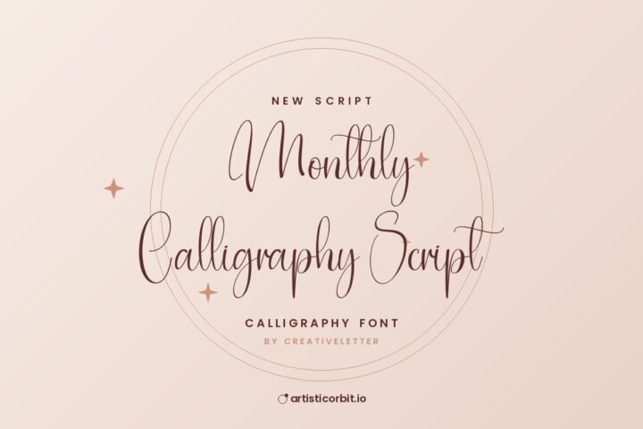 Monthly Calligraphy Script font preview